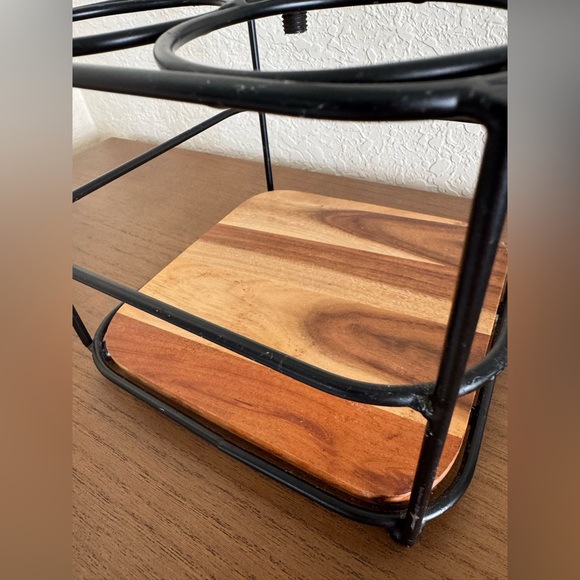 Black Metal Wine Holder with Glass Rack - Picture 3 of 6